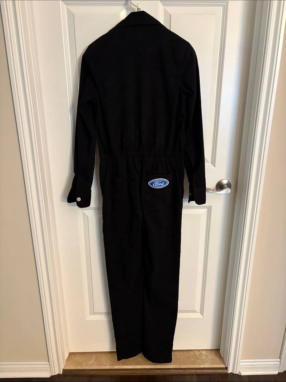 Dickies Black Long Sleeve Jumpsuit Coveralls with Ford Patch size Small Denim